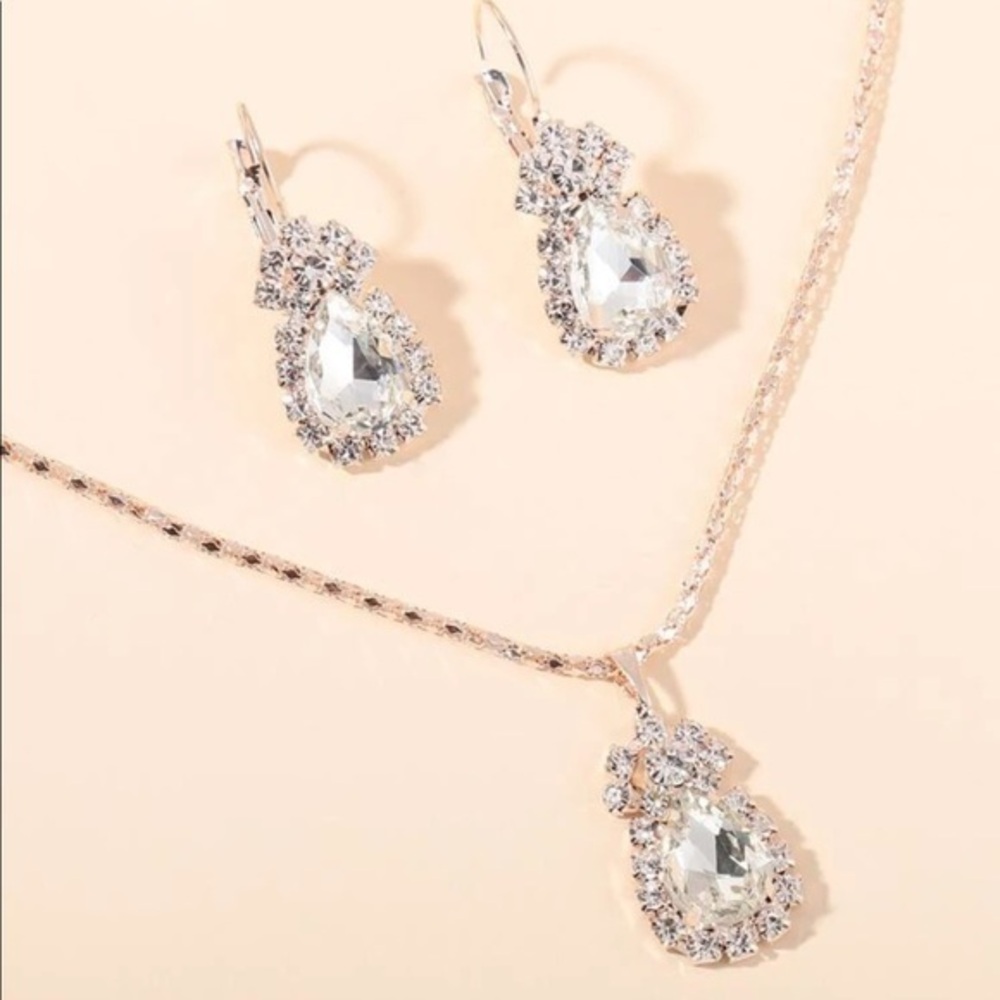 COPY - 💋 Ring necklace earring set - Gold